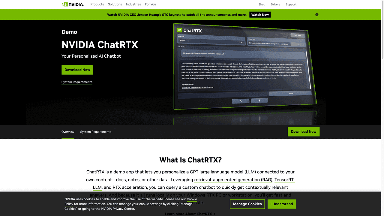 Chat with RTX website