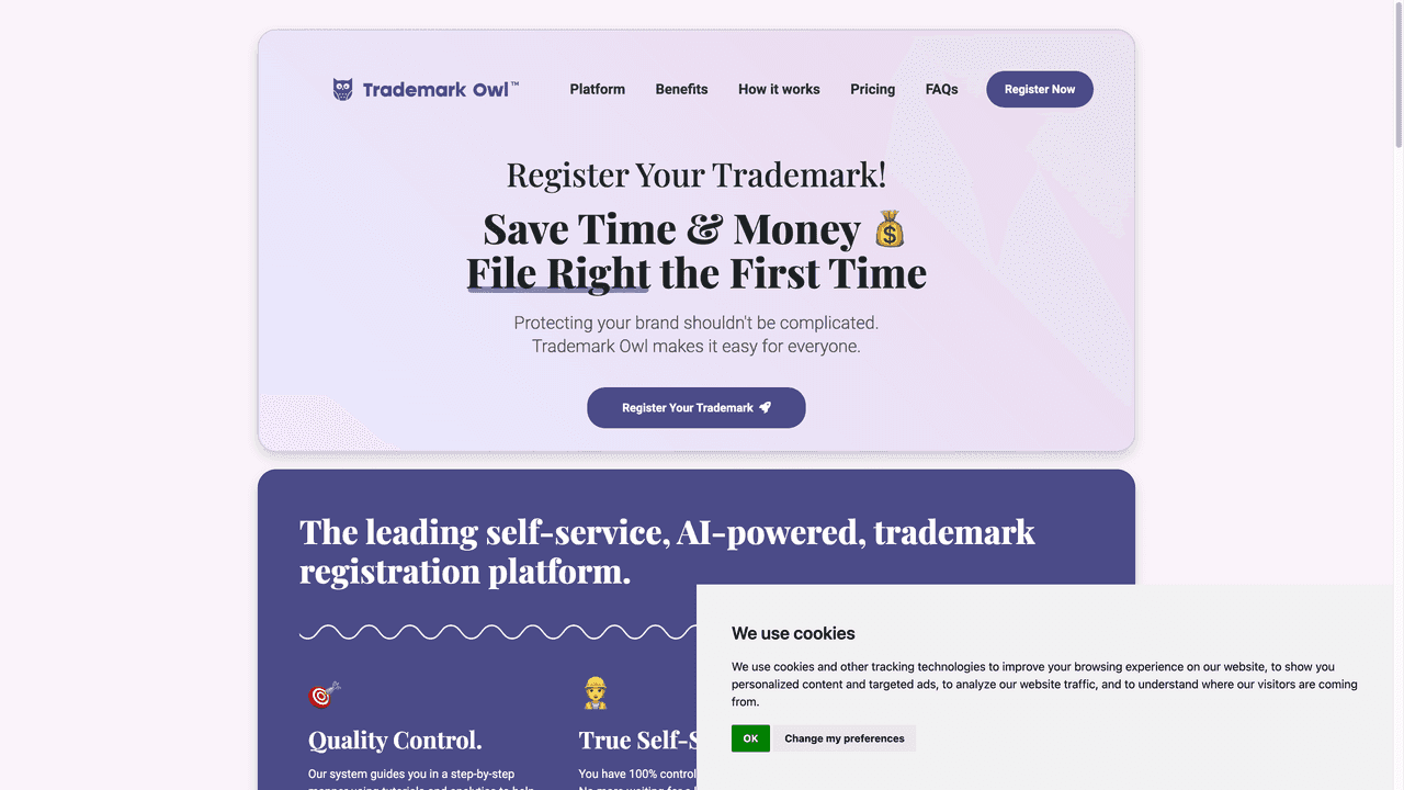 Trademark Owl website