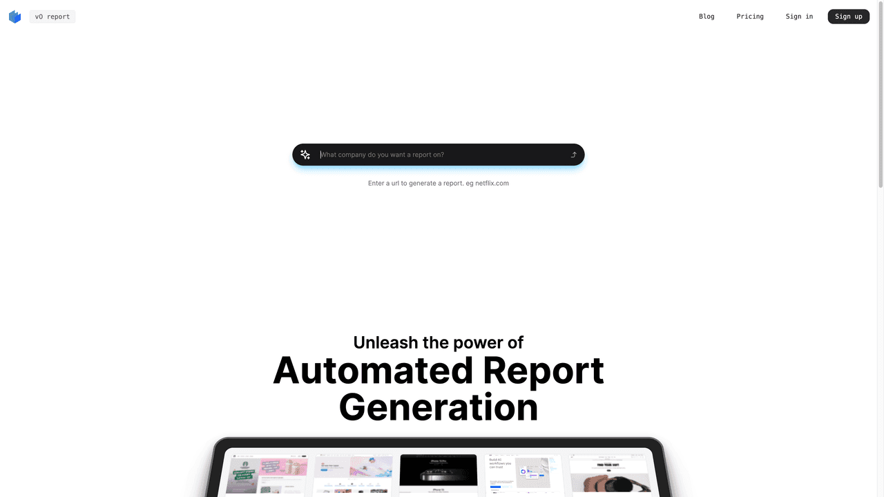 v0 report website
