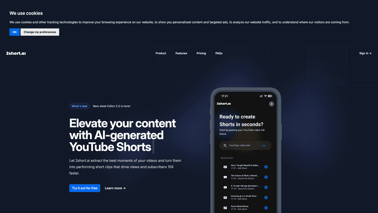 2short.ai website