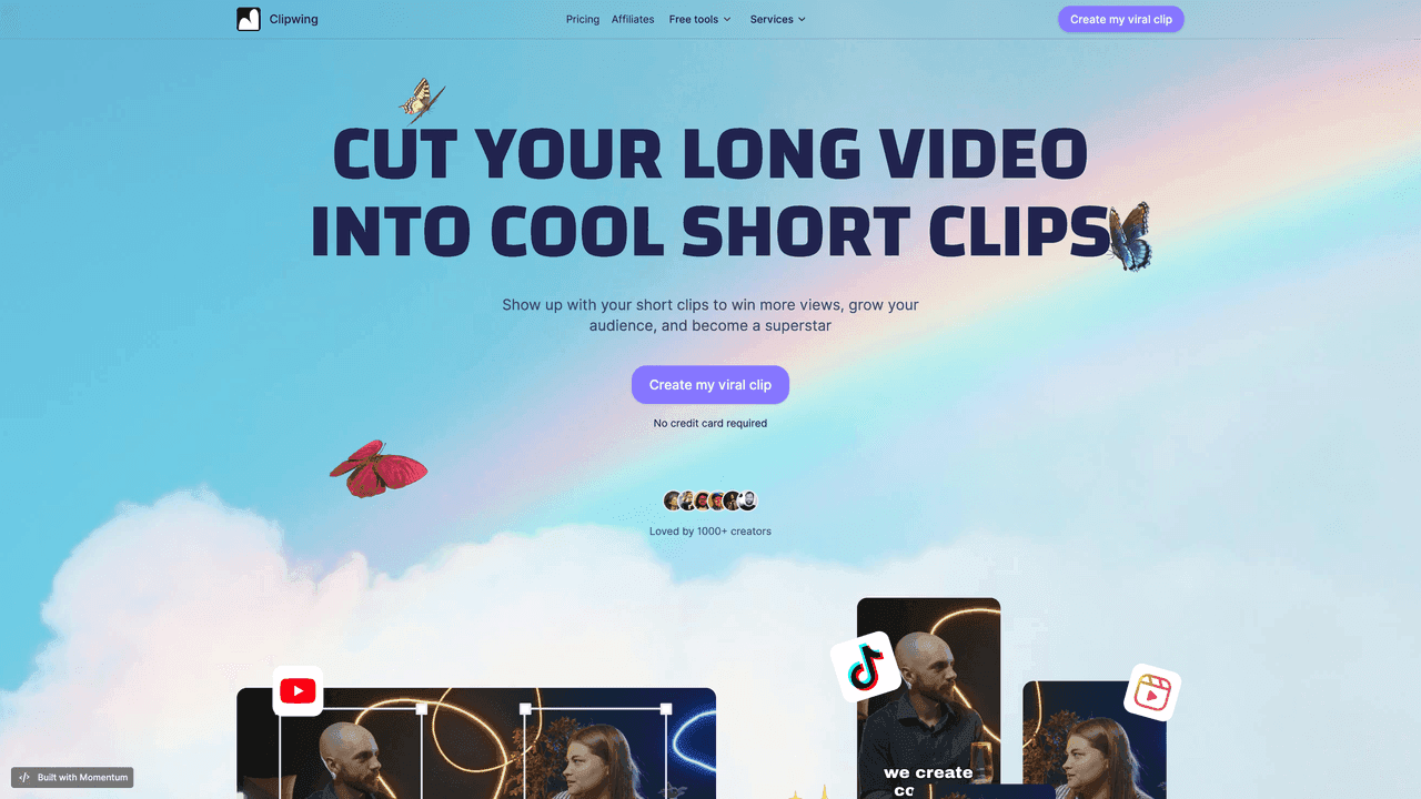 Clipwing website