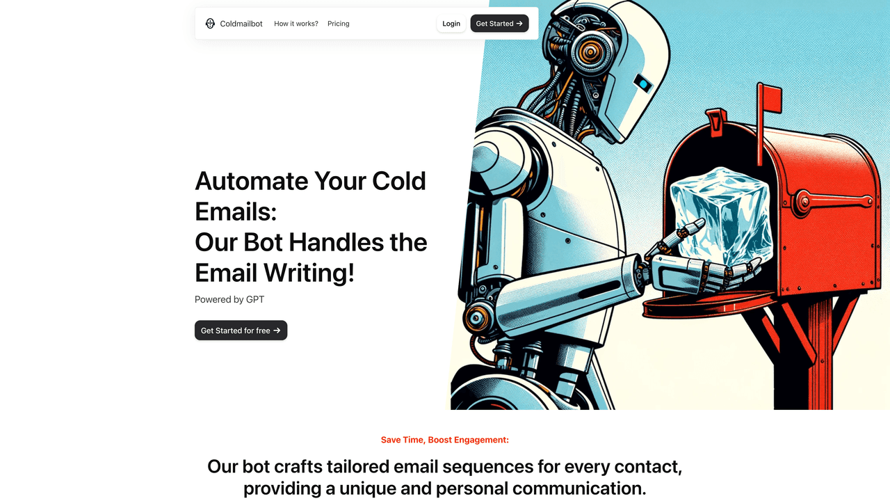 Cold Mail Bot website