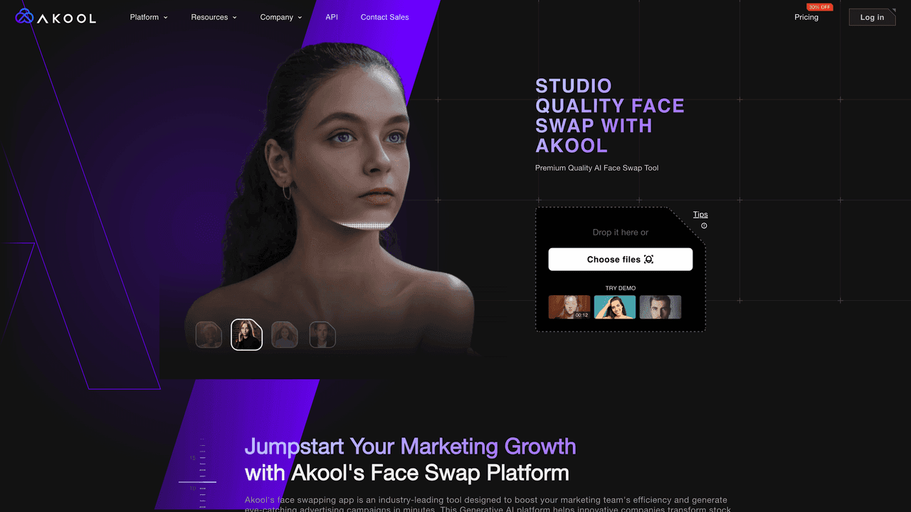 Face Swap by Akool website