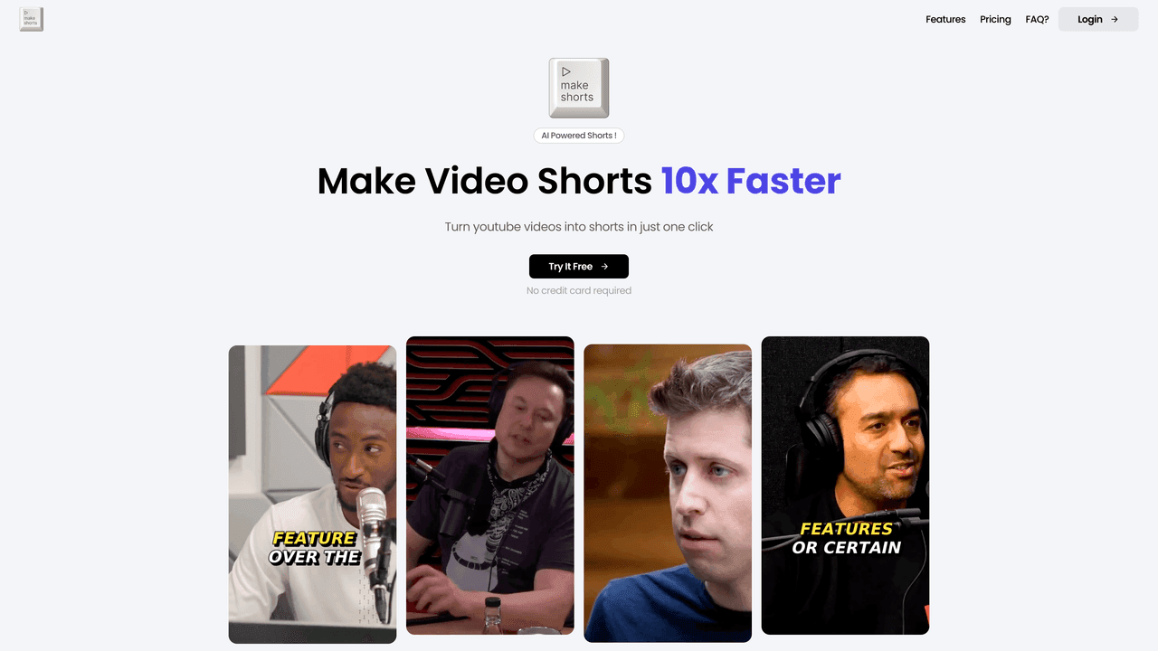 MakeShorts AI website