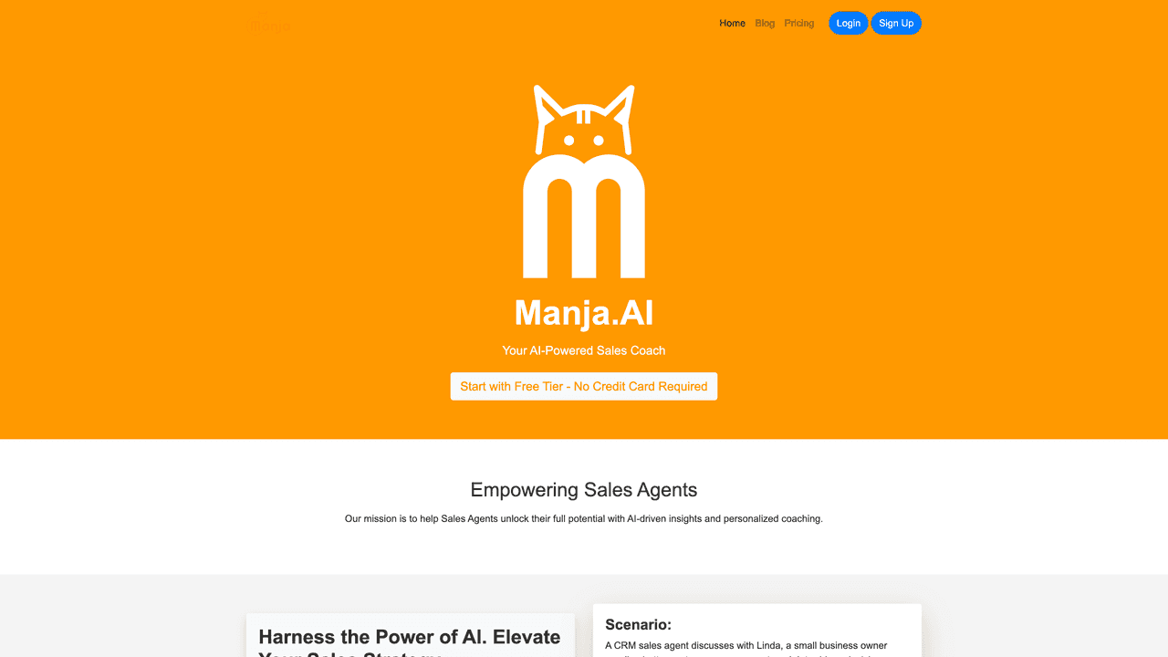 Manja.ai website