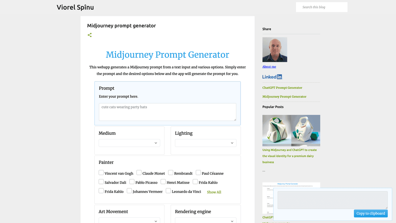 Midjourney Prompt Generator website