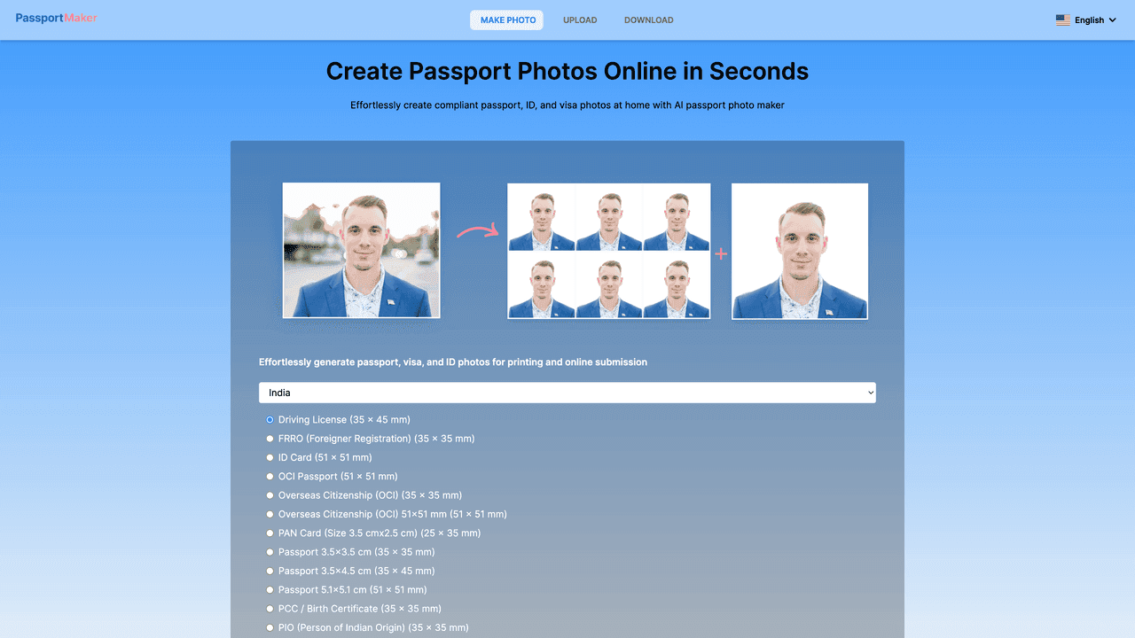 Passport Maker website