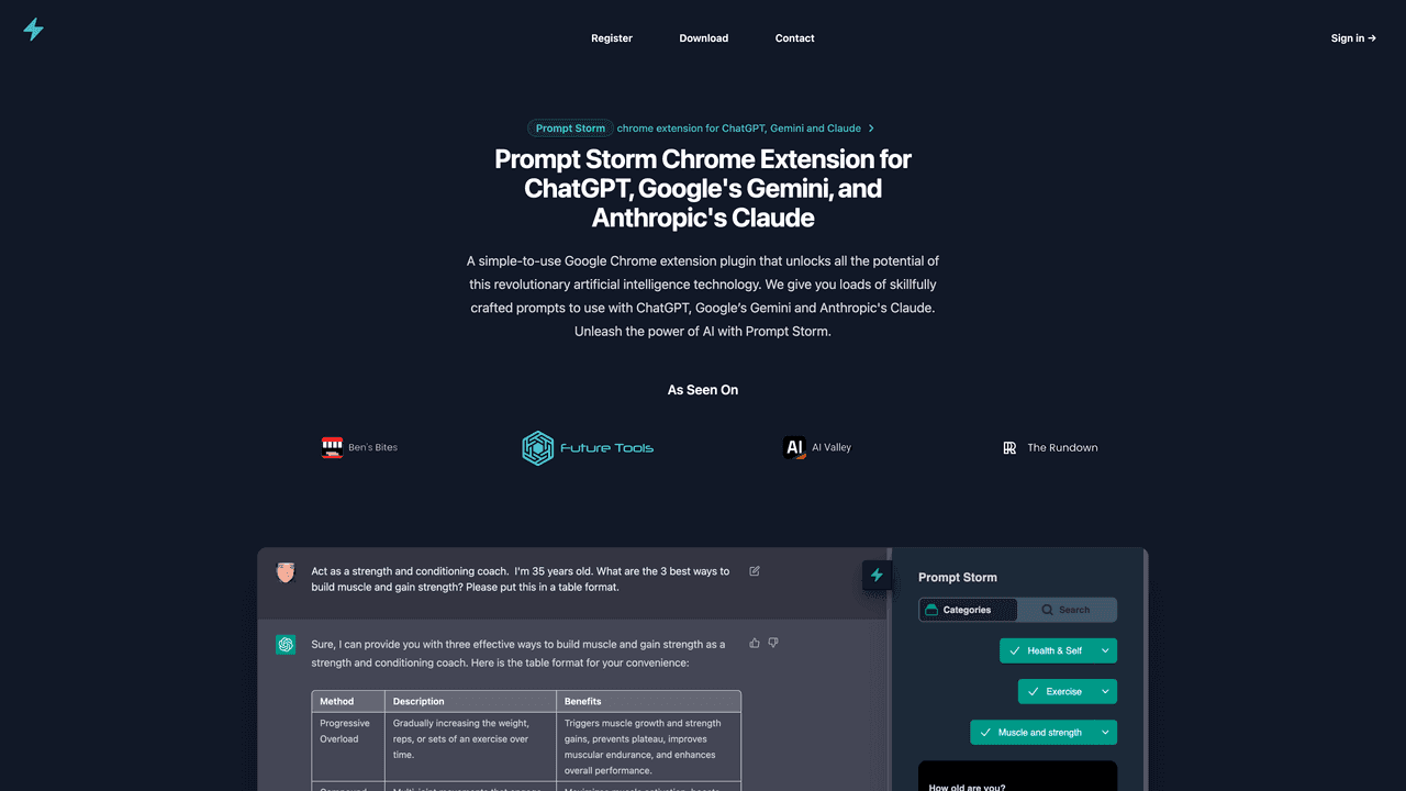 Prompt Storm website