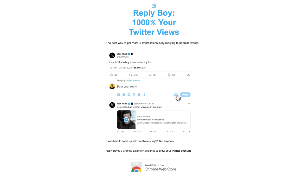 Reply Boy website