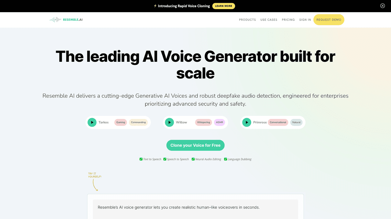 Resemble.ai website