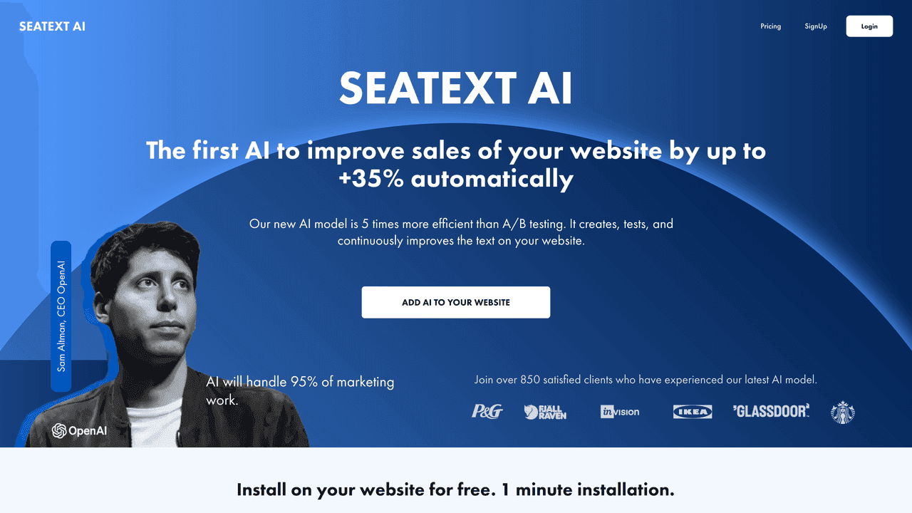 Seatext AI website