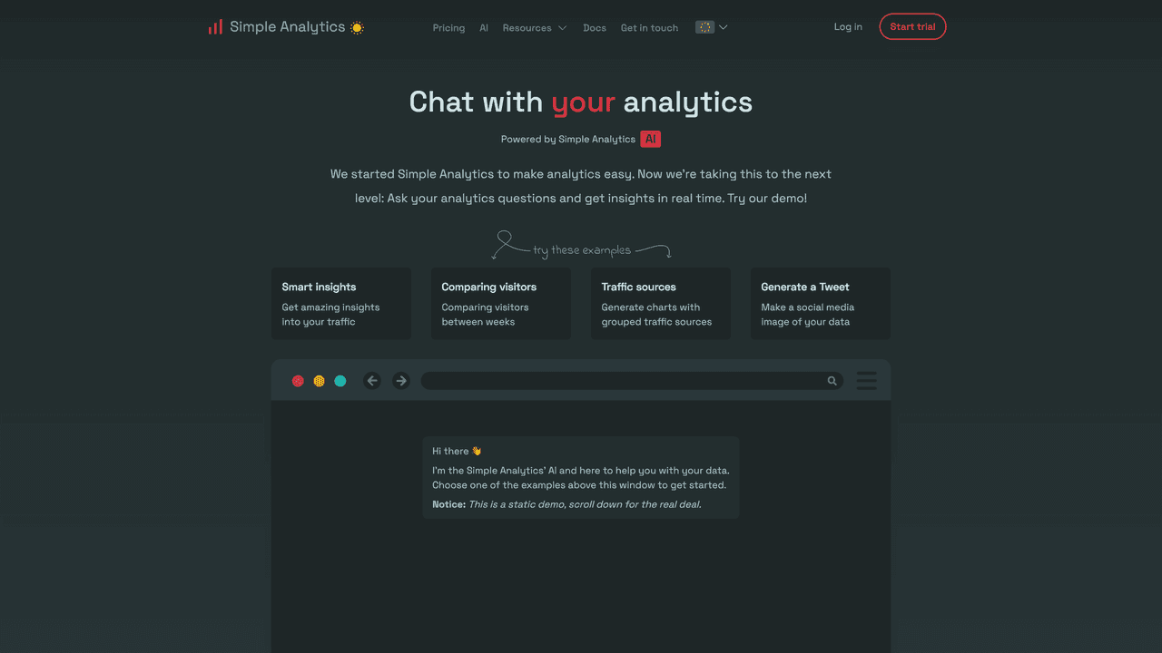 Simple Analytics website