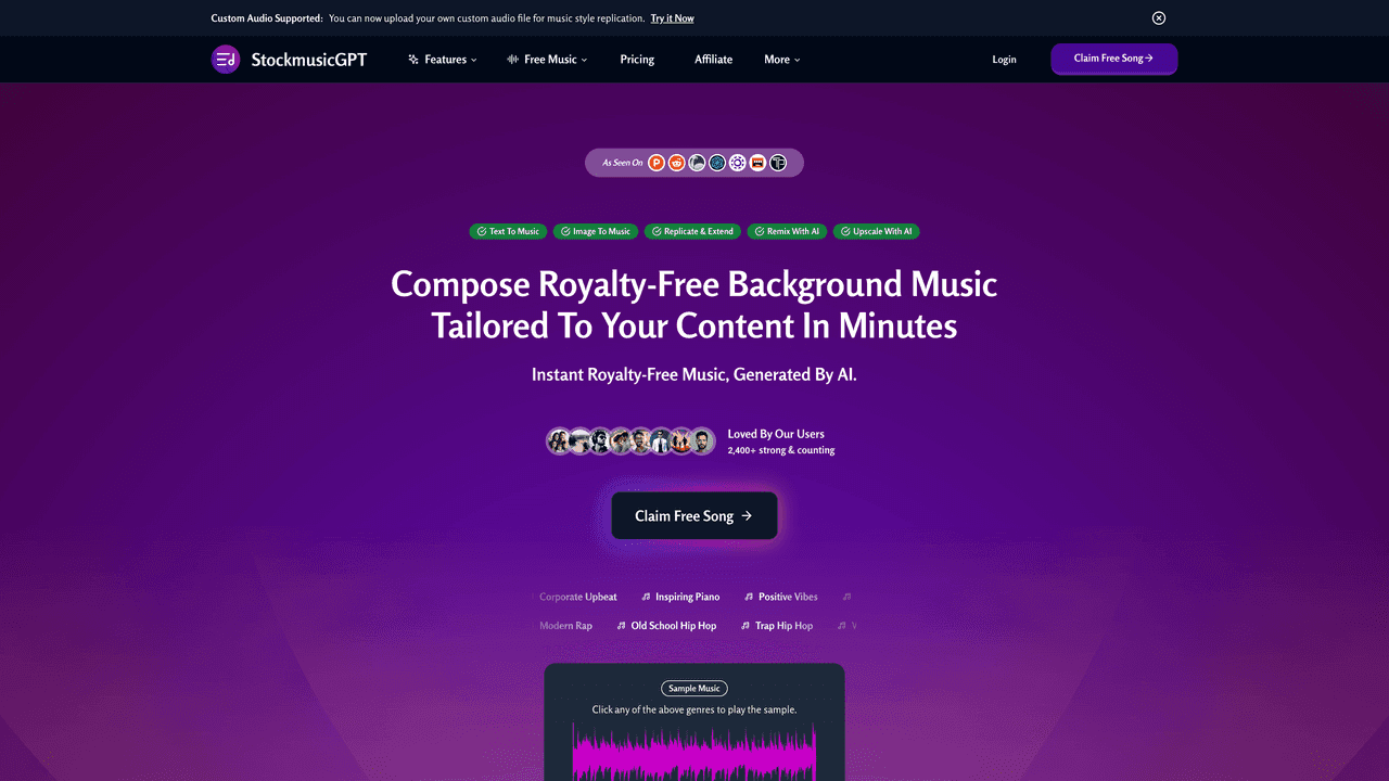 StockmusicGPT website