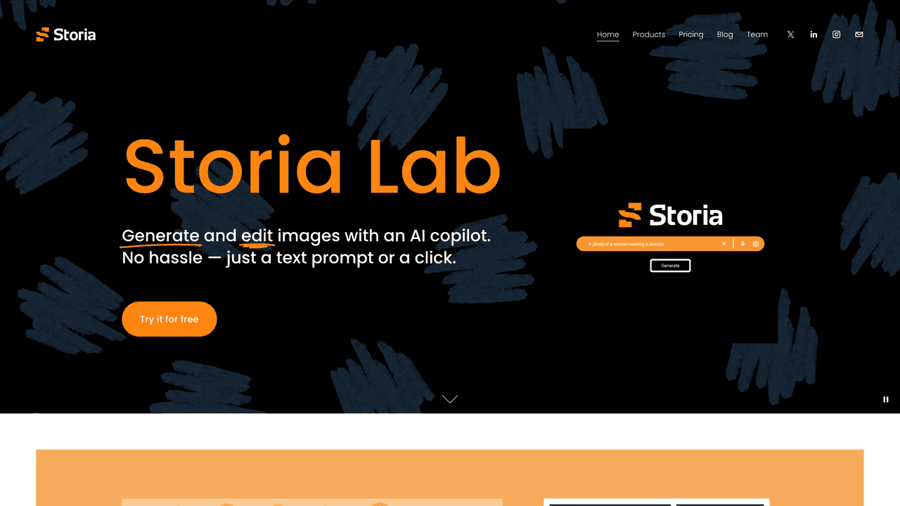 Storia AI website