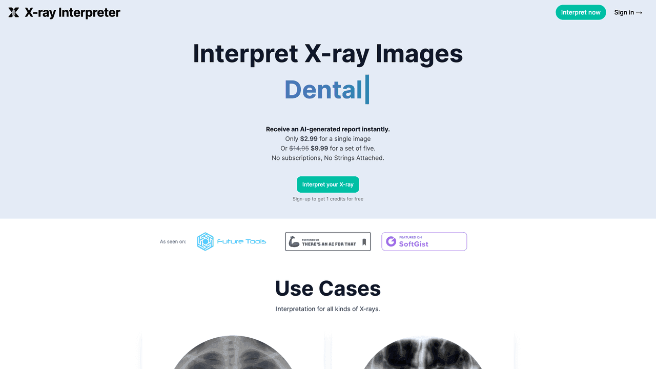 X-ray Interpreter website