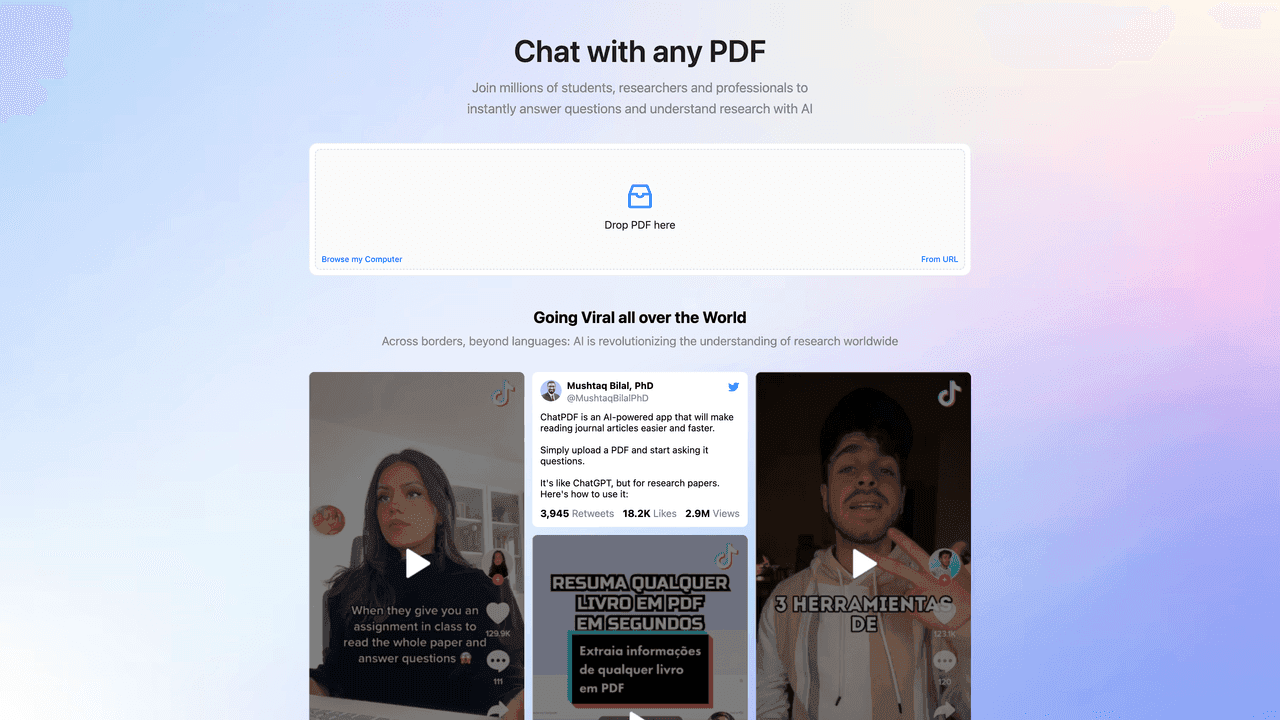 ChatPDF website