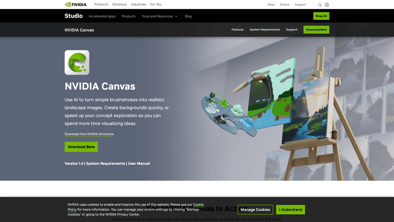 NVIDIA Canvas website