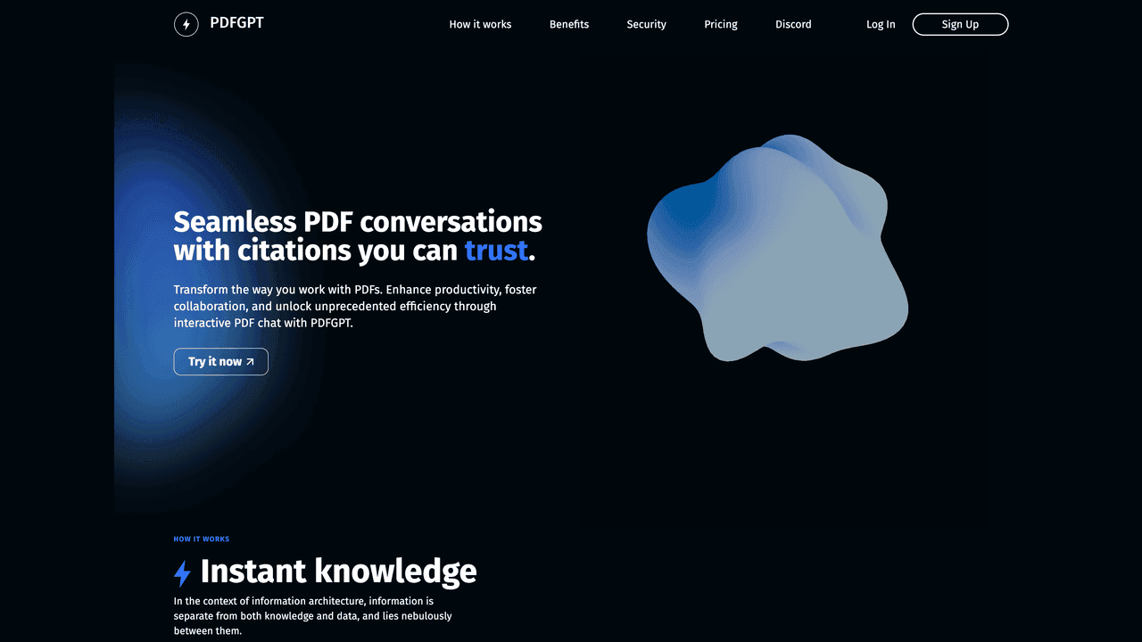 PDFGPT IO website