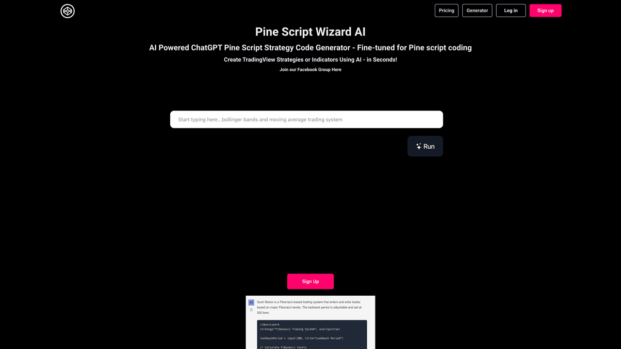 Pine Script Wizard website