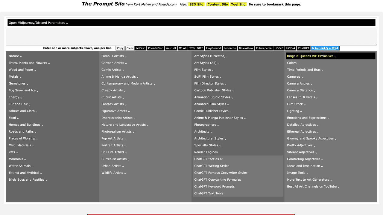 Prompt Silo website