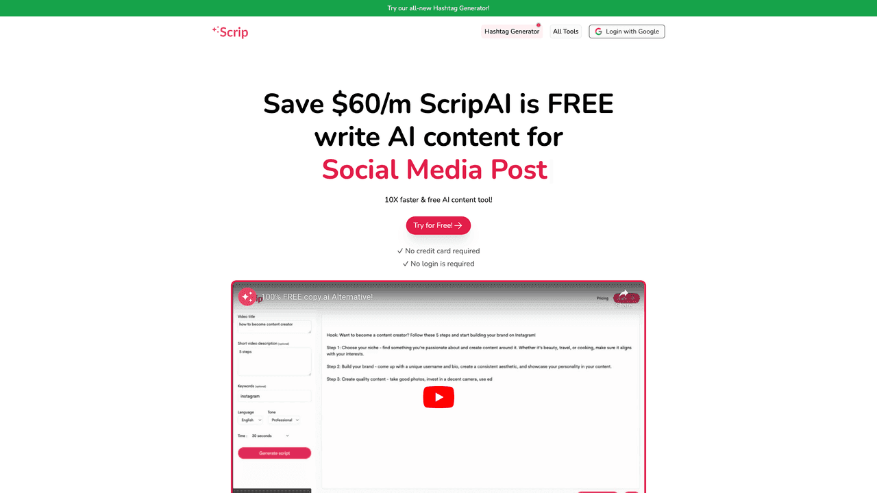 Scrip AI website