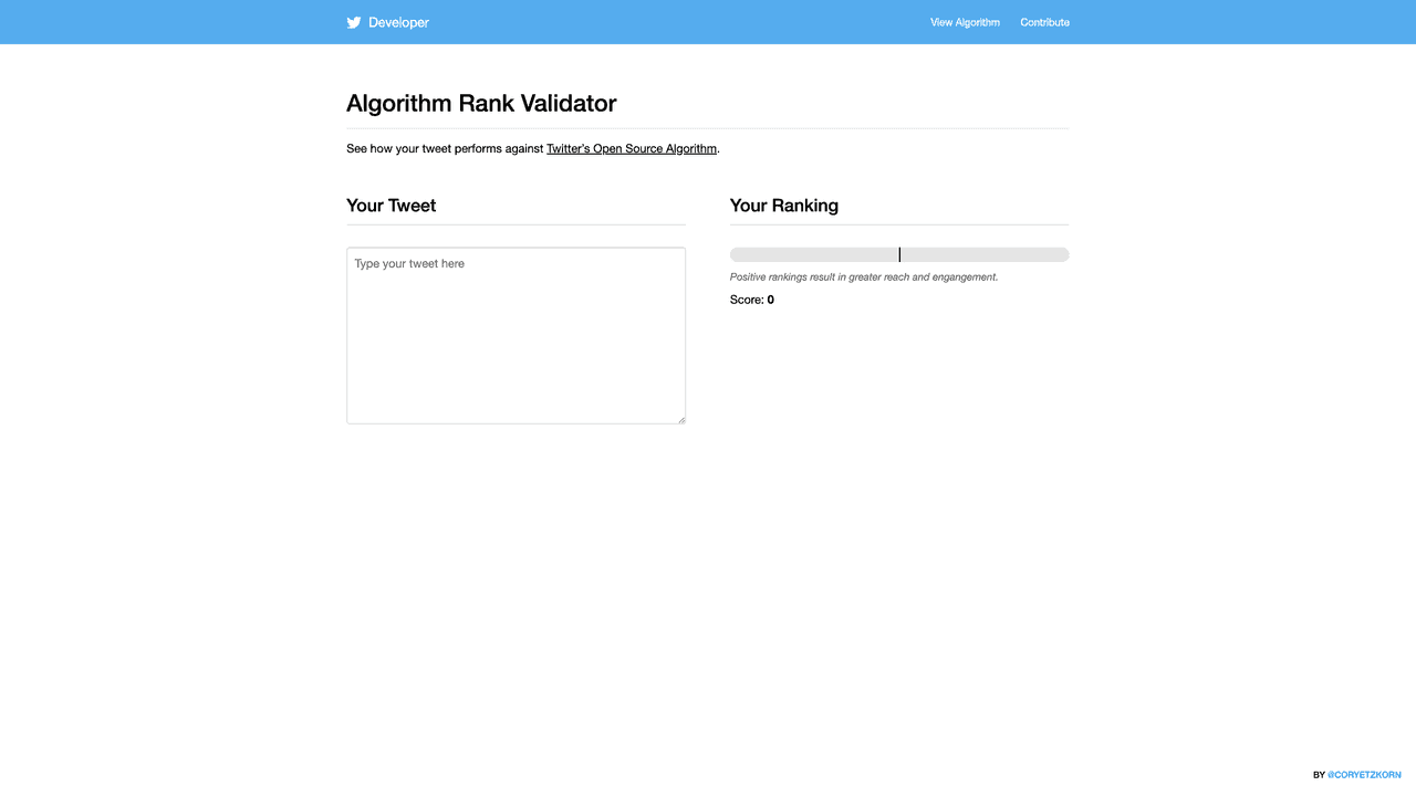 Algorithm Rank Validator website