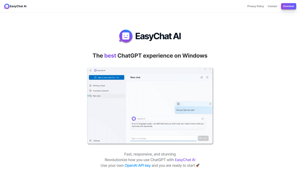 EasyChat AI website