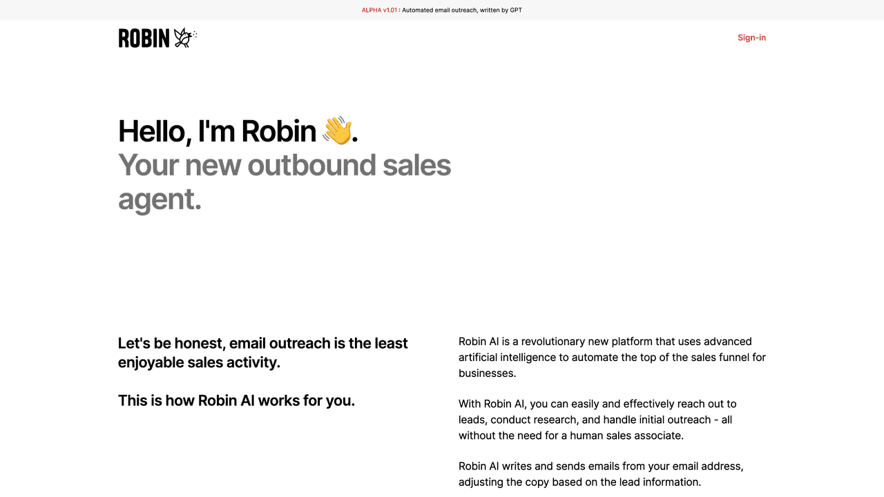 Robin AI website