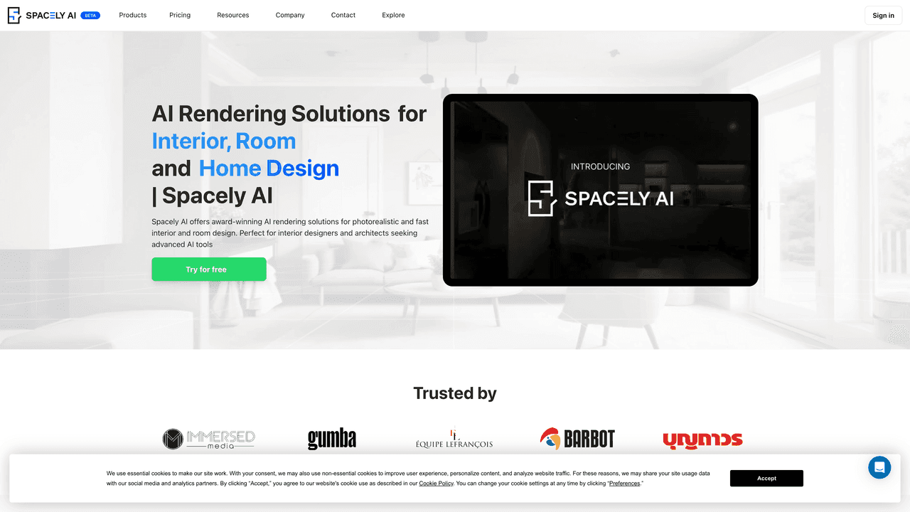 Spacely.ai website