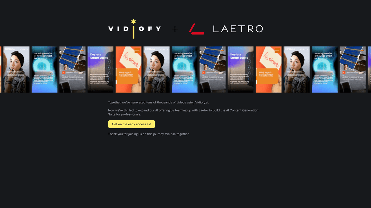 Vidiofy AI website