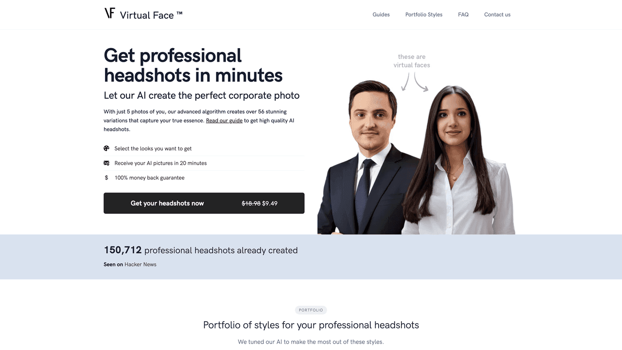 Virtual Face website