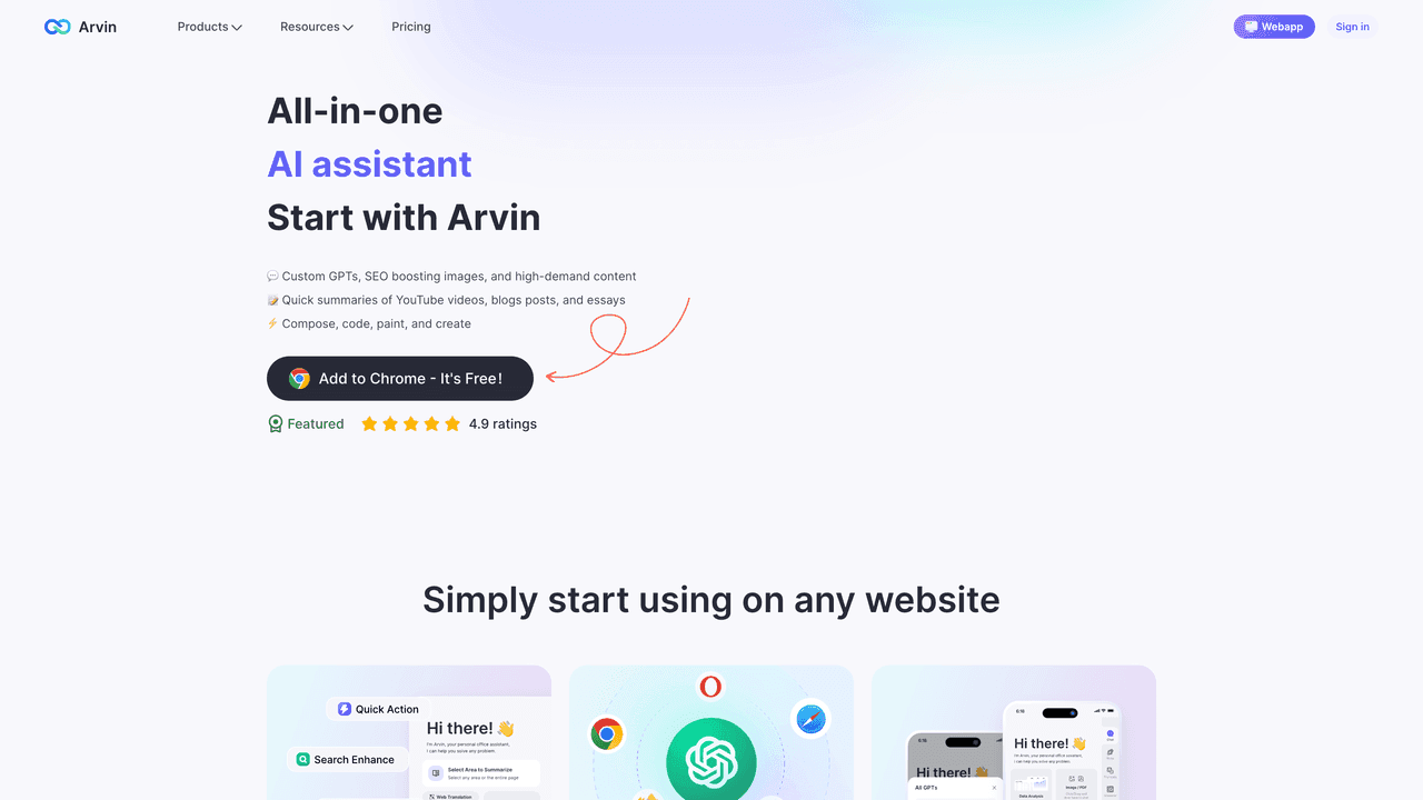 Arvin website