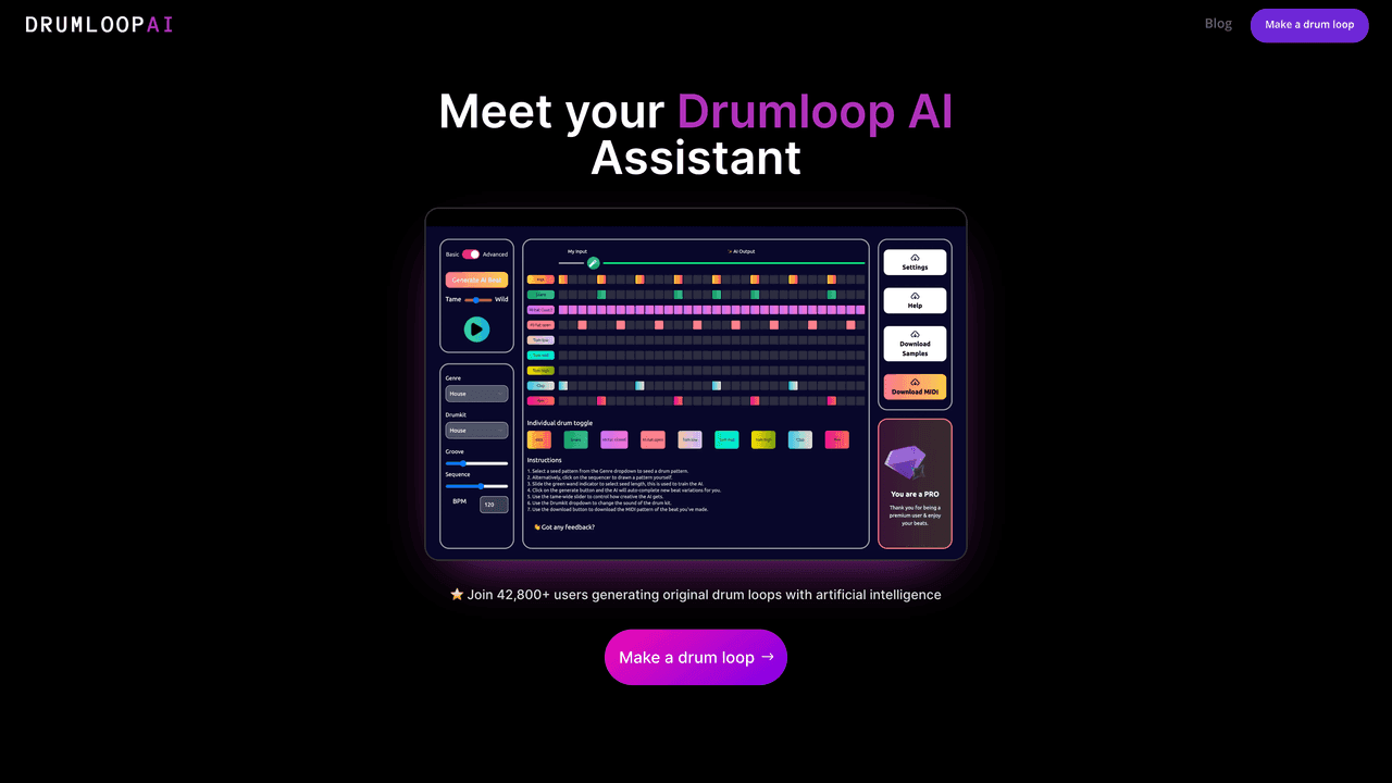 Drumloop AI website