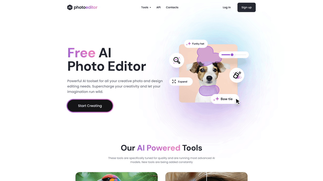 Photo Editor AI website